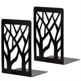 Twig Metal Retro Iron Textbook File Classification Bookend Shelf Black / White Bookend (Color: Black)