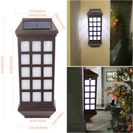 2pcs Extended Solar Light Outdoor Wall Light; Courtyard Garden Villa Ground Light; Waterproof Wall Fence Stair Light Decorative Wall Light (Color: Wall Light White Light)